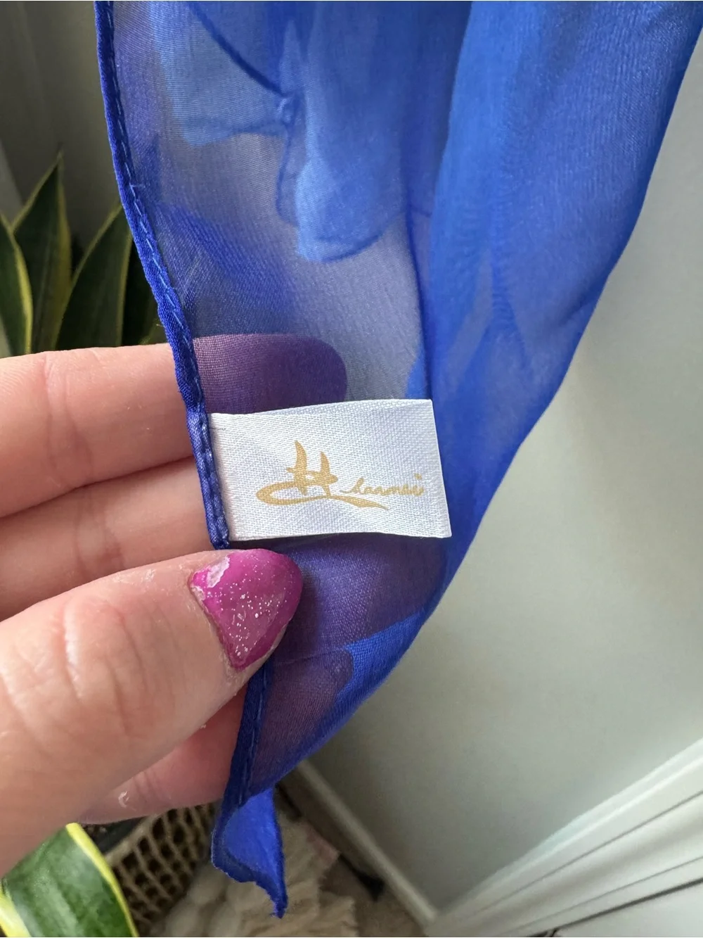 silk blue two tone scarf shawl